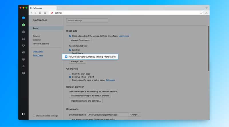 Browser Pertama yang Memiliki Perlindungan Terhadap Penambangan Mata Uang Kripto